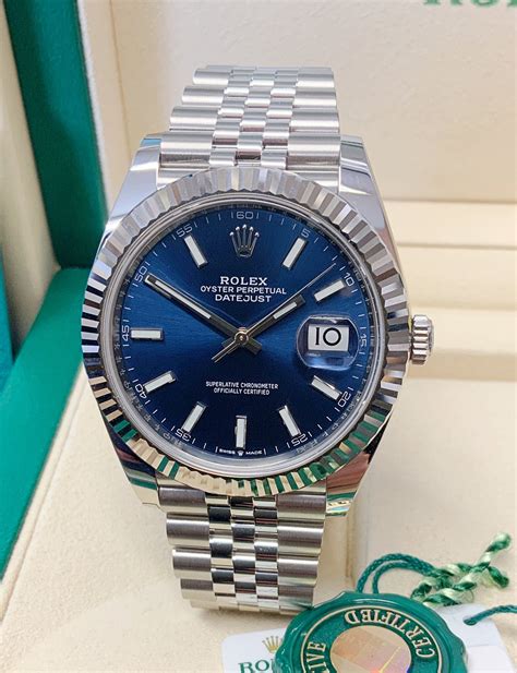 blue rolex datejust 41|2021 rolex datejust 41 mm.